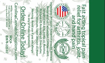Sample Back Label (Healing Hand Cream Sample   Back)
